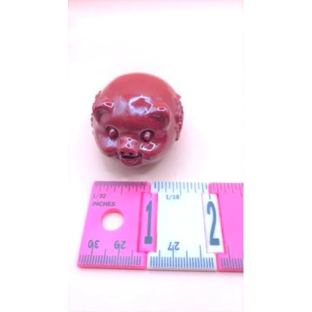 Adorable Cinnabar Pig Carving